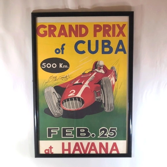 1958 Grand Prix of Cuba Event LE Poster Autographed Signed by Juan Manuel Fangio - Picture 2 of 15